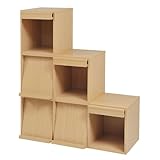 JKプラン Carmine スタッキングフラップシリーズ ディスプレイラック 階段ステップセット 階段タンス ナチュラル fr-5153set-na