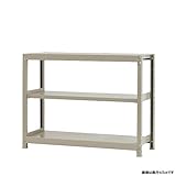 軽中量棚200kg 単体 幅120×奥行30×高さ90cm 3段 アイボリー 200kg/段