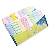 PROKTH 8枚セット ベビー ハンカチ タオル フェイスタオル 柔らかく 天然有機コットン 【 出産祝い プレゼント ギフト 】 22.9cm * 22.9cm