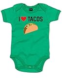 (アイ　ラブ　タコス) I Love Tacos, プリント　ベビースーツ - グリーン/黒/カラートランスファー 12-18 ヶ月