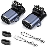 ガーミンウォッチ用充電アダプター 【2個】L型 Type-C対応 + 防塵プラグ 充電ポート用 スマートウオッチ変換アダプター USB Type C 変換アダプター 急速充電 usbタイプc変換アダプター for Gar min Fenix Venu2 s70 Forerunner Instinct vivomoveなど対応