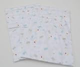 可愛い上質二重ガーゼベビー用湯上り3枚セット タオル 赤ちゃん用HD501 (ブルー)