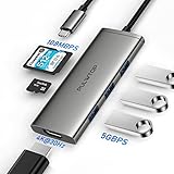 PULWTOP USB Cハブ 6イン1 USBハブ MacBook Pro/Air用 4K HDMI 3*USB A 3.0 SD/TFカードリーダー付きドッキングステーション Dell XPS その他のType Cデバイス用USBスプリッター