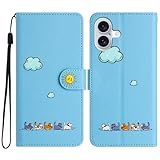 Case for 電話カバー Motorola Moto G64Y 5G対応 ケース モトローラ モトg64ケースカバー 手帳型おしゃれなストラップ付き キラキ (KKGO) 保護ケース カードポケット付き 財布型 横置きスタンド機能付き マグネット式 全面保護 (A1-ブルー, Moto G64 5G / G64Y 5G)