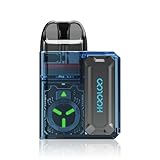 HOOLOO 電子タバコ 再充填可能 シーシャ Vape pod ベイプ ボックス型 大容量 持ち運び スターターキット 爆煙 水蒸気タバコ 充電式 禁煙補助 禁煙パイポ 禁煙グッズ リキッド含まれない 再充填可能なカートリッジ 0.8Ω 口寂対策 半透明デザイン 大容量バッテリー 軽量 Type-C充電可能 IPREFER FNT8（ブルー）