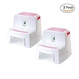 子供トイレ踏み台 - 洗面台 トイレ滑り止め踏み台(ステップ/脚立)子供家具 チャイルド(2枚 ピンク) (2枚 ピンク)