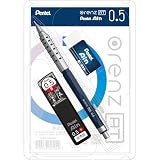 ぺんてる シャープペン オレンズAT ダークブルー 0.5mm 替芯0.5Bと消しゴムおまけ付きセット PP2005-CMPTP
