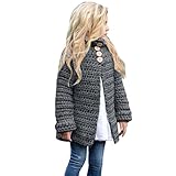 Franterd、ベビーガールズキュートウールKnitingセーターOutfit子供用ボタンカーディガンコートトップス服 グレイ