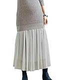 Angeliebe エンジェリーベ マタニティ 産前 産後 対応 チュール ロング スカート 妊婦服 マキシ S ～ M グレー 21517 21517201