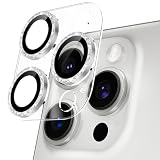 Podick カメラフィルム iPhone 16 Pro/16 Pro Max用 カメラカバー キラキラ 9H強化ガラス アルミ合金 アイフォン16プロ/16Pro Max用 カメラ保護 ピカピカ キズ防止 耐衝撃 高透過率 黒縁取り 露出オーバー防止 極薄 レンズカバー プロテクター シルバー