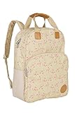 Lassig Vintage Style Diaper Backpack Bag includes Matching Insulated Bottle Holder, wipeable Changin