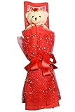 白くま ブーケ ベア ブーケ 造花 ぬいぐるみ 花束 プレゼント ギフト お祝い 【櫻文庫】 (レッド)