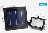 ソーラーパネル充電式 LED投光器 光センサー自動点灯 昼光色40灯LED 屋外使用可 防水仕様 FMT40LED