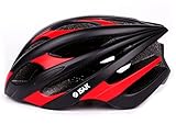 ISAK ヘルメット 超軽量 磨き砂質感 自転車用 サイクルヘルメット スポーツヘルメット 【衝撃吸収/安全/通勤/通学/サイクリング】 56-61cm調整可能 大人/ジュニア用 （BlackRed）