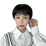 ウィッグ ショート 中高年 かつら 女性 ショートヘア ウィッグ 短髪 つむじ隠し ウィッグ 医療用ウイッグ ショート ストレート 自然 白髪隠し 薄毛隠し 脱毛症 通気性 おしゃれ (ブラック)