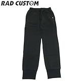 RAD CUSTOM(ラッドカスタム) 裏毛「刺繍入り裾リブ」パンツ・ブラック 【1603】【C】 140 ブラック(04)