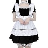 [RONGUI] メイド服 コスプレ エプロン 白 フリル 家政婦 ロリータ 女装 ゴスロリ メイド 仮装 大きいサイズ (3XL)