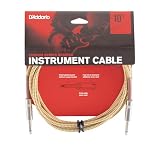 D'Addario ダダリオ シールドケーブル (ギターシールド) Custom Series Braided Instrument Cable ツイード PW-BG-10TW (3.0m S-S) 【国内正規品】