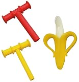 Chewy Tubes Teether, with Banana Brush Infant Toothbrush, Red/Yellow by Chewy Tubes + LIR