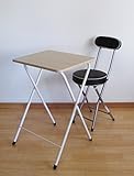 2点セット　折りたたみミニハイテーブル＆折りたたみパイプ椅子　　ナチュラル　ブラック ｈｄ-50045