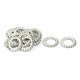 uxcell ロックワッシャー 18mm内径 炭素鋼 亜鉛メッキ 外部鋸歯状 20個入り