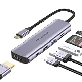 USB C ハブ 6-in-1アダプタ hdmi type-c ドッキングステーション PD 100W 急速充電ポート 4K@30HZ USB3.0 高速データ転送 SD/TFカード マルチディスプレイ Macbook proなど対応 轻量 (グレー)