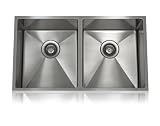 Lenova SS-1/2Ri-D1 Half Radius Stainless Steel Equal Double Bowl Undermount Kitchen Sink by Lenova