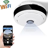 KYW wifi 360度 無線ネットワークカメラ IPカメラ 720P高解像度 高画質 100万画素 防犯カメラ 小型監視カメラ 暗視機能 警報機能 WIFI接続 マイク＆スピーカー内蔵 双方向音声