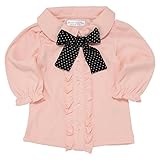 ★☆ヒロミチナカノ ベビー　hiromichi nakano baby☆★<br>胸フリル水玉リボン付き<br>カットソーブラウス (80cm)