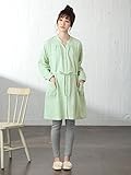 ANGELIEBE エンジェリーベ マタニティ パジャマ 授乳口付き ダブルガーゼ スタンドカラー ナイティ 授乳服 産前 産後 前開き 長袖 M～L グリーン 22404 22404202