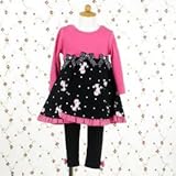 Rare Editions 24ヵ月 (ﾚｱｴﾃﾞｨｼｮﾝｽﾞ）　ピンクプードル柄　チュニックワンピース＆レギンスセット（フーシャ） (24M 90cm)