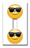 アートプレートブランド – スイッチプレート – Sun Glasses絵文字 マルチカラー 8131-S