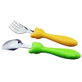 Kids Portable Bear Pattern Stainless Steel Utensil Set, 2-pieces Flatware includes Spoon and Fork by