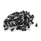 100PCSワイヤークリンプ絶縁フェルールピンコードエンドターミナルAWG18ブラック