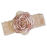 ベビーパールフラワーアイボリーレースヘッドバンド US サイズ: one size カラー: ピンク