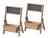 黒板付木製スタンド式プランターS ブラウン 215×190×305Hmm 3226-B-BR 2個セット