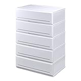《2個セット》 収納チェスト インテリアチェストP620-5 5段 幅62× 奥行45×高さ93cm (W) ホワイト