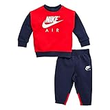 NIKE ナイキ レッドネイビーNIKE AIR裏起毛トレーナー上下2点セット (12months（身長約75-80cm）) [並行輸入品]