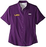 NCAA LSU TigersレディースCollegiate Tamiami半袖シャツ、鮮やかなパープル、XS