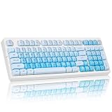 ZORNHER ZH980 ワイヤレスメカニカルキーボード 95% レイアウト ブルーカラー クリーミータイプ テンキー付き フルサイズ ホットスワップ対応 ゲーミングキーボード ジェリーキーキャップ リニアスイッチ 打鍵音クリーミー