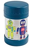 Stainless Steel 12 Ounce Insulated Food Jar, Blue Robots, by One Step Ahead by One Step Ahead