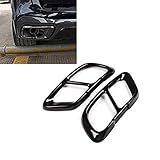 SHIFENGためにBMW X5 G05 X6 G06 X7 G07 2019 2020年ステンレス鋼車のマフラー排気管テールカバートリム外装アクセサリー(光沢のある黒)