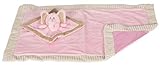 KellyBaby 30 Soft Baby Blanket with Satin Lining and Matching Security Blanket Rattle Toy Pink Eleph