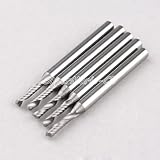 SHINA 10x 1/8 '' 2mm 超硬 シングル フルートスパイラル ビット エンドミルCED 2.0mm CEL 8mm
