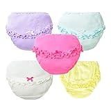 Jieya Baby Gilrsコットン下着with bow-knotブリーフショーツ、3または5のパック