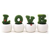 【造花・観葉植物】LOVE文字！可愛い～インテリアグリーンミニポット！