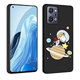 FOR OPPO Reno9 A/OPPO Reno7 A スマホケース耐衝撃TPU背面アイデア黒かわいい柄スマホケースFOR OPPO Reno9 A/OPPO Reno7 A 全面保護ケース落下防止（ 宇宙飛行士）