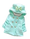 ブルーリフレイン (Bluerefrain) 子供服 ベビー服 コート リボン フード付き 防寒 厚手 ジャケット 男の子 女の子 秋冬 (100, ブルー)