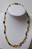 Adult Multi Colour Baltic Amber 44cm Knotted Oval and Elongated Necklace by Amber Corner by Amber Co