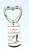 Tmrow 1個"To my Dad I'll Always Be Your Little Girl You'll Always Be My Hero"キーチェーンネックレス父の日ギフト ハート